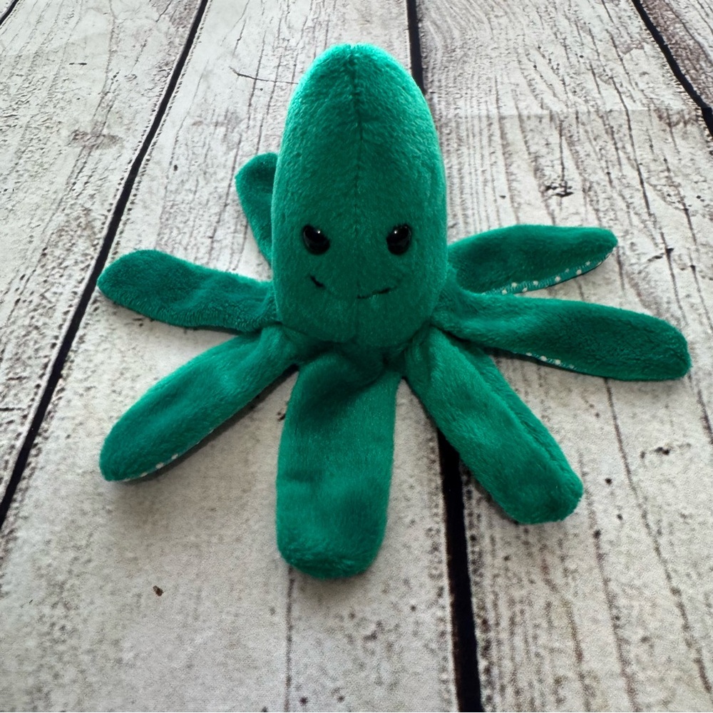 Vintage 1995 Mary Meyer Octopus Hand Puppet‎ Plush Green Polka Dot
